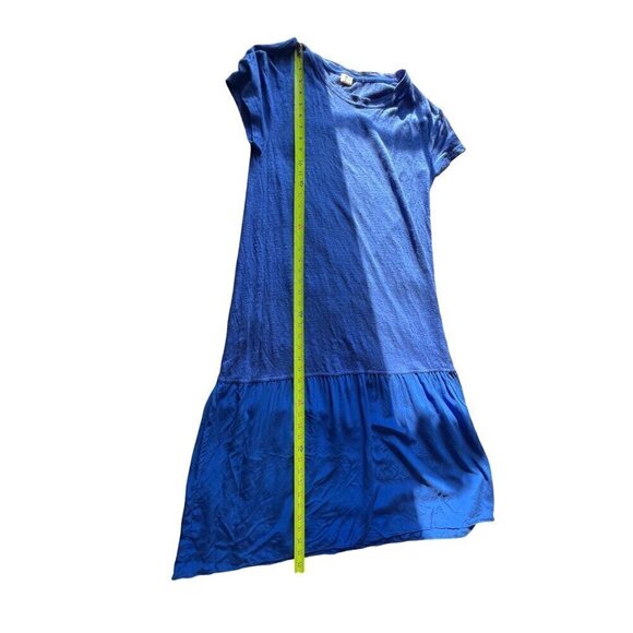 Poetry Blue Linen & Silk Dress US 8 UK 12 Beachy Lagom Beachy Boho Vacation - Picture 5 of 9
